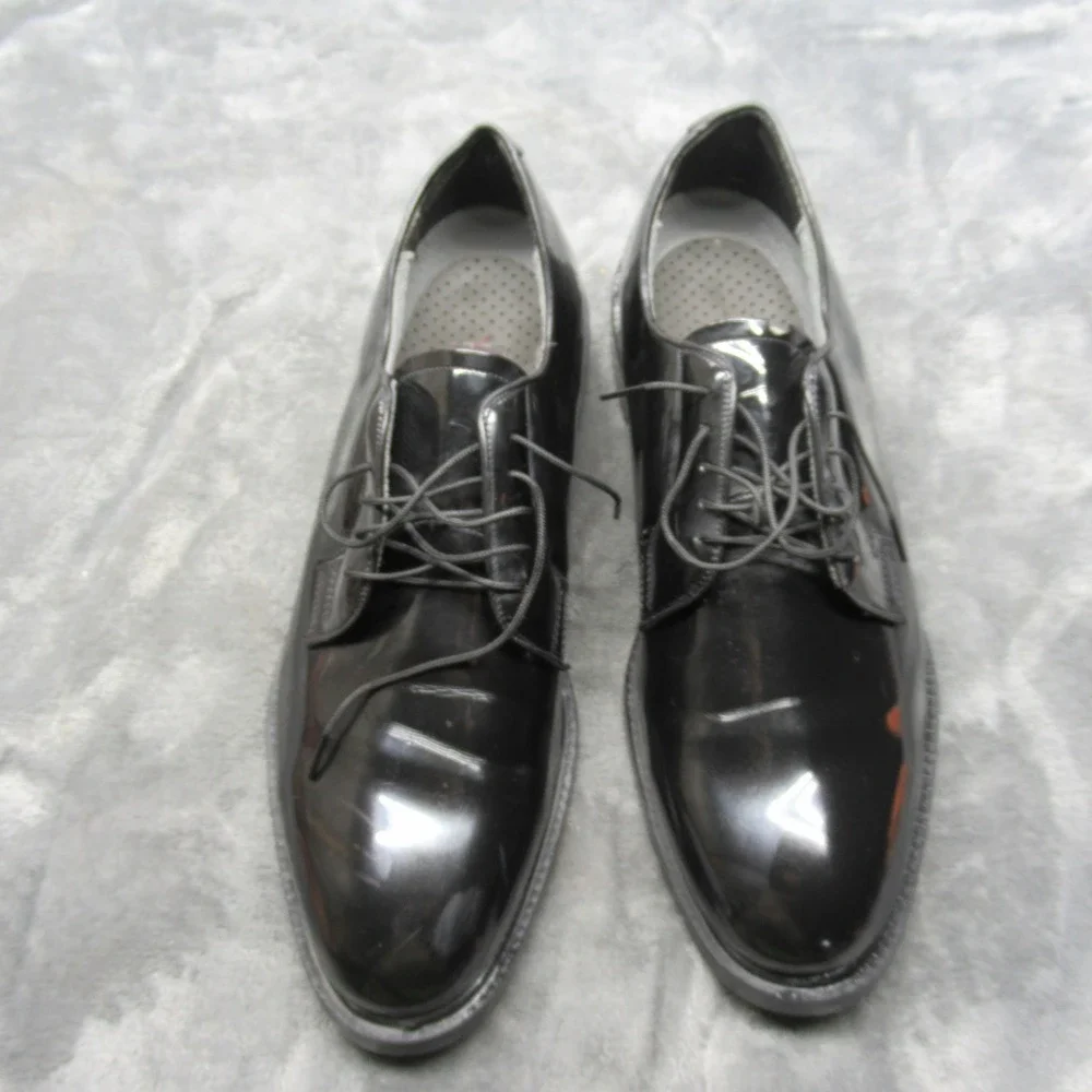 Military Dress Shoes Men 11.5 Black Glossy Leather Oxford Formal Uniform VTG USA